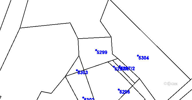 Parcela st. 5299 v KÚ Zubří, Katastrální mapa