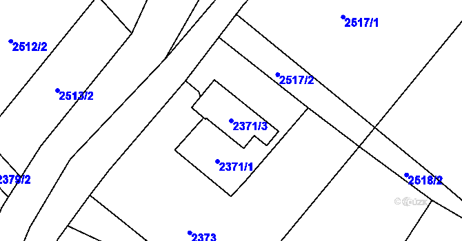Parcela st. 2371/3 v KÚ Zubří, Katastrální mapa