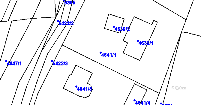 Parcela st. 4641/1 v KÚ Zubří, Katastrální mapa