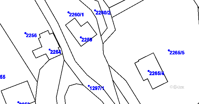 Parcela st. 5424/37 v KÚ Zubří, Katastrální mapa