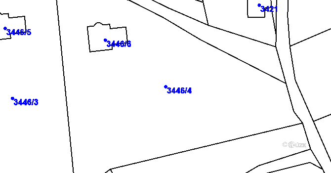 Parcela st. 3446/4 v KÚ Zubří, Katastrální mapa
