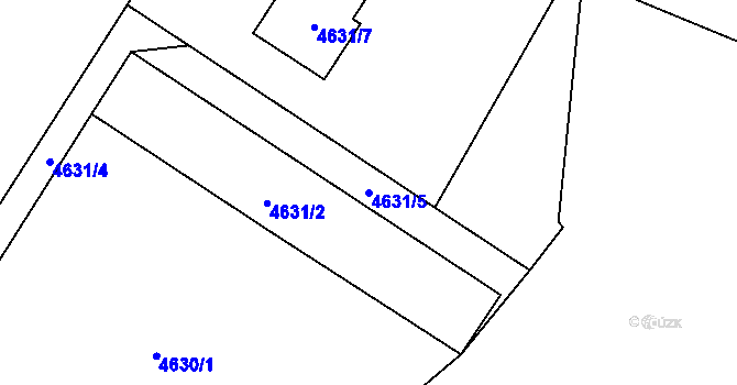 Parcela st. 4631/5 v KÚ Zubří, Katastrální mapa