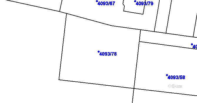 Parcela st. 4093/78 v KÚ Zubří, Katastrální mapa