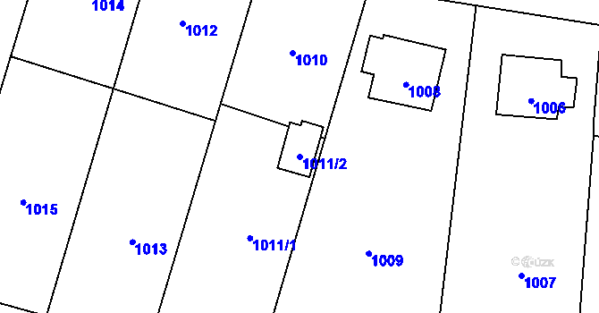 Parcela st. 1011/2 v KÚ Zubří, Katastrální mapa