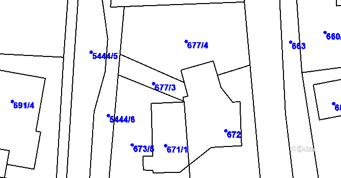Parcela st. 673/6 v KÚ Zubří, Katastrální mapa