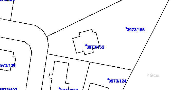 Parcela st. 3973/162 v KÚ Zubří, Katastrální mapa
