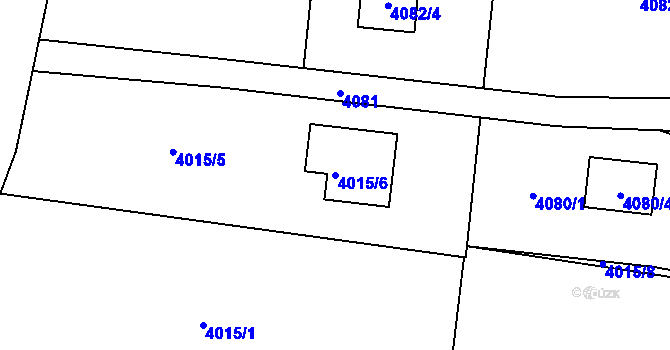 Parcela st. 4015/6 v KÚ Zubří, Katastrální mapa