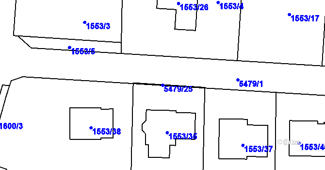 Parcela st. 5479/25 v KÚ Zubří, Katastrální mapa