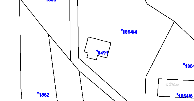 Parcela st. 5491 v KÚ Zubří, Katastrální mapa