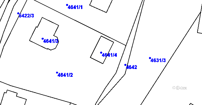 Parcela st. 4641/4 v KÚ Zubří, Katastrální mapa