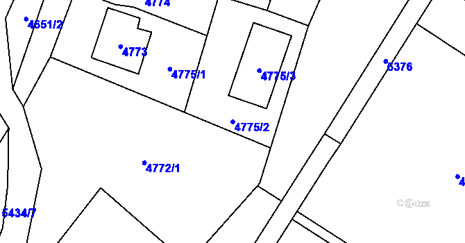 Parcela st. 4775/2 v KÚ Zubří, Katastrální mapa