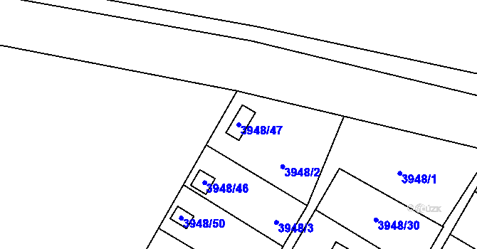 Parcela st. 3948/47 v KÚ Zubří, Katastrální mapa
