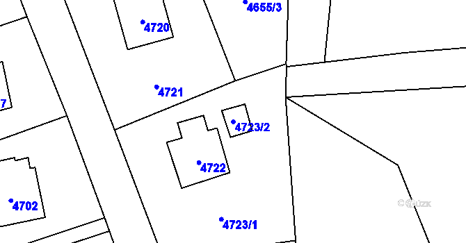 Parcela st. 4723/2 v KÚ Zubří, Katastrální mapa
