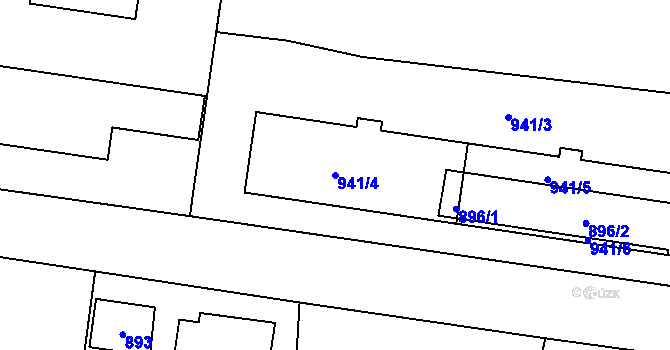 Parcela st. 941/4 v KÚ Zubří, Katastrální mapa