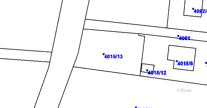 Parcela st. 4015/13 v KÚ Zubří, Katastrální mapa