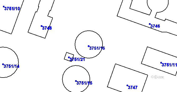 Parcela st. 3751/16 v KÚ Zubří, Katastrální mapa