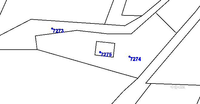 Parcela st. 7275 v KÚ Zubří, Katastrální mapa