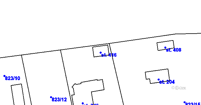 Parcela st. 416 v KÚ Zvánovice, Katastrální mapa