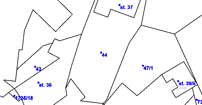 Parcela st. 44 v KÚ Zvánovice, Katastrální mapa