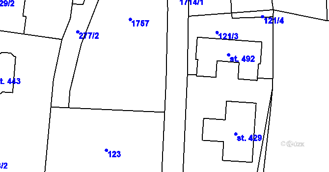 Parcela st. 122 v KÚ Zvánovice, Katastrální mapa