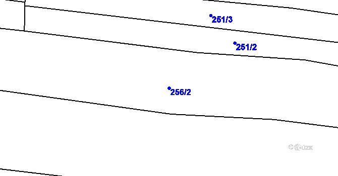 Parcela st. 256/2 v KÚ Zvánovice, Katastrální mapa