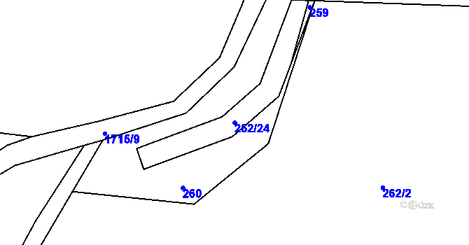 Parcela st. 262/24 v KÚ Zvánovice, Katastrální mapa