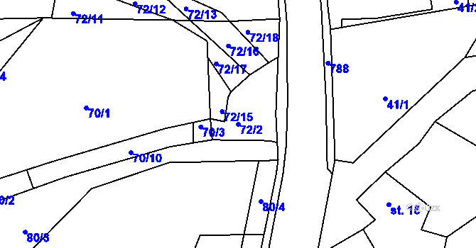 Parcela st. 72/2 v KÚ Sedlečko u Soběslavě, Katastrální mapa