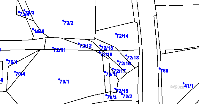 Parcela st. 72/19 v KÚ Sedlečko u Soběslavě, Katastrální mapa