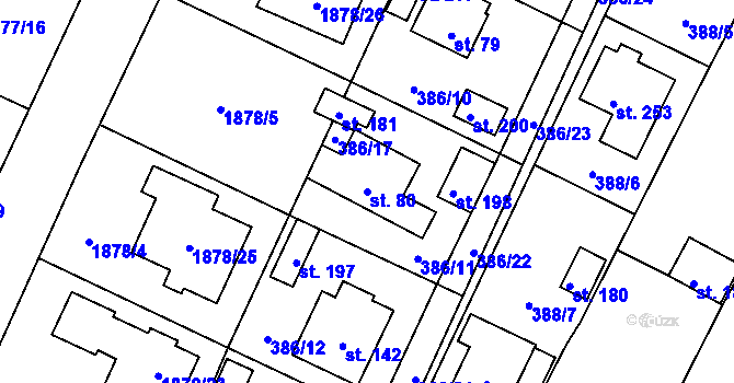 Parcela st. 80 v KÚ Zvěrotice, Katastrální mapa