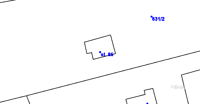 Parcela st. 85 v KÚ Zvěrotice, Katastrální mapa
