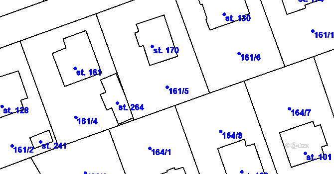 Parcela st. 161/5 v KÚ Zvěrotice, Katastrální mapa