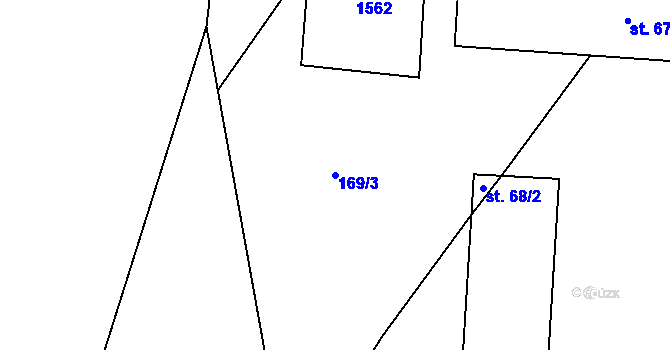Parcela st. 169/3 v KÚ Zvěrotice, Katastrální mapa