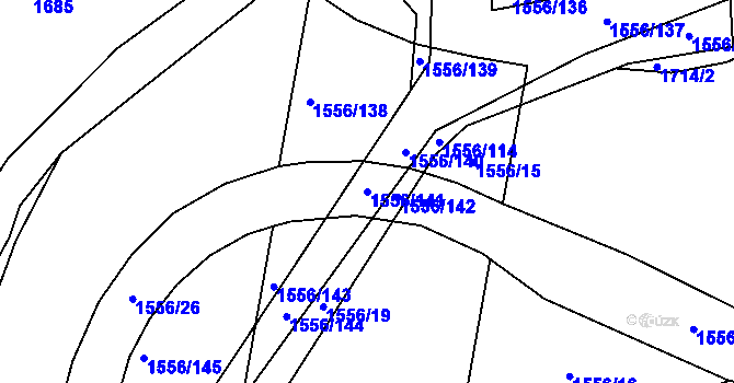 Parcela st. 1556/141 v KÚ Zvěrotice, Katastrální mapa