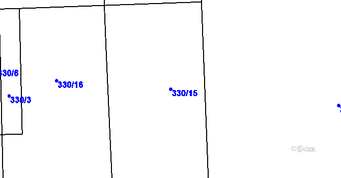 Parcela st. 330/15 v KÚ Zvěřínek, Katastrální mapa