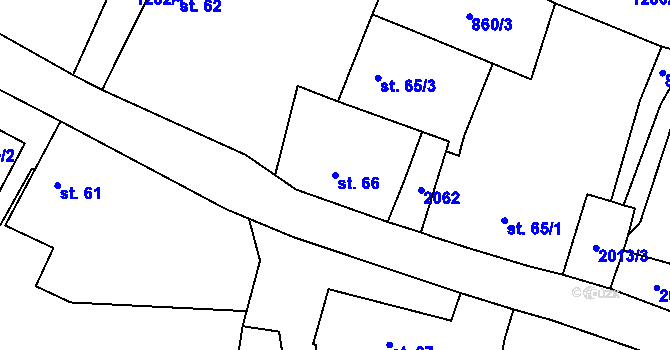 Parcela st. 66 v KÚ Zvěstov, Katastrální mapa