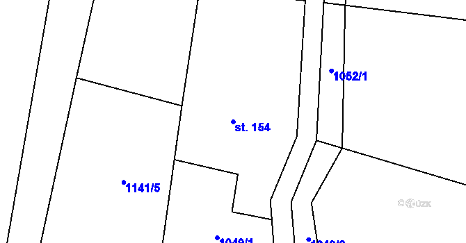 Parcela st. 154 v KÚ Zvěstov, Katastrální mapa
