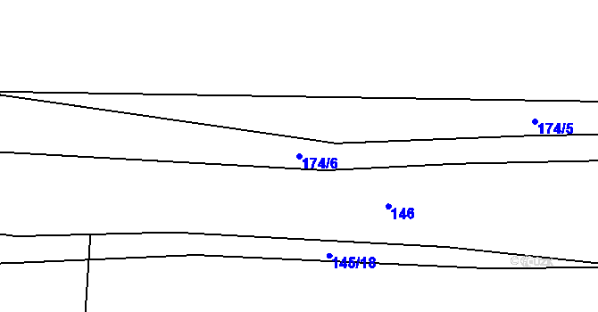 Parcela st. 174/6 v KÚ Zvěstov, Katastrální mapa