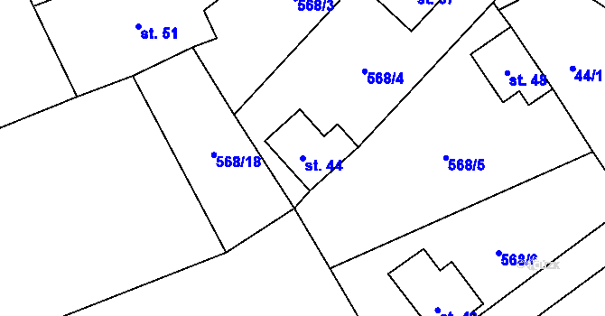 Parcela st. 44 v KÚ Spytice, Katastrální mapa