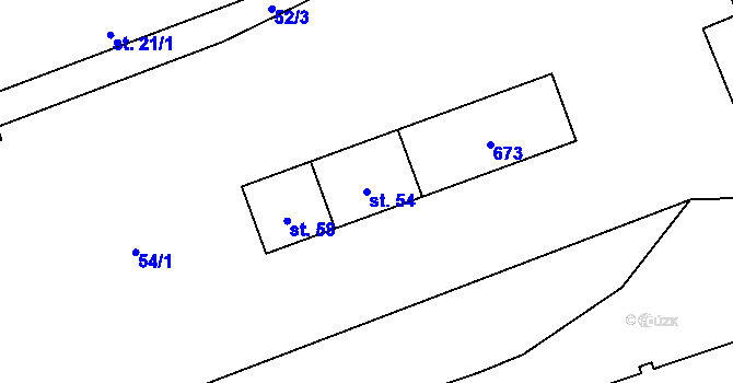 Parcela st. 54 v KÚ Spytice, Katastrální mapa
