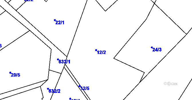 Parcela st. 12/2 v KÚ Spytice, Katastrální mapa