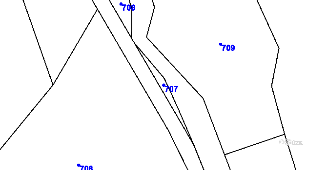 Parcela st. 707 v KÚ Spytice, Katastrální mapa