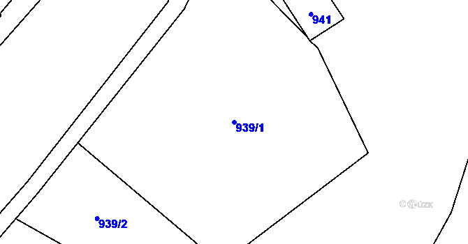 Parcela st. 939/1 v KÚ Spytice, Katastrální mapa