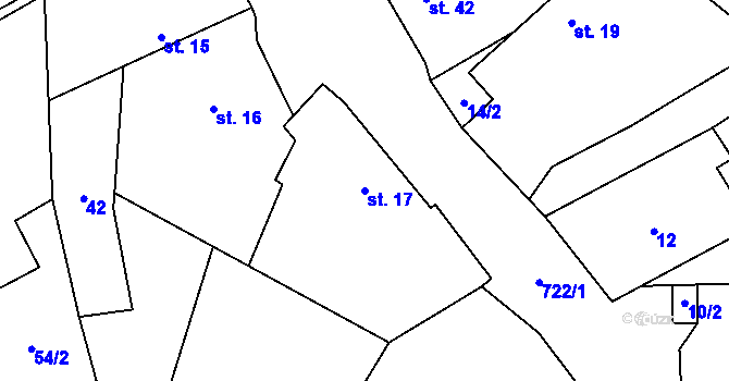 Parcela st. 17 v KÚ Zvěstovice, Katastrální mapa