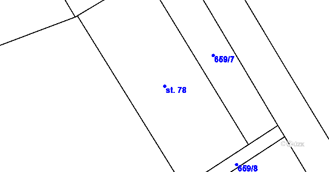 Parcela st. 78 v KÚ Zvěstovice, Katastrální mapa