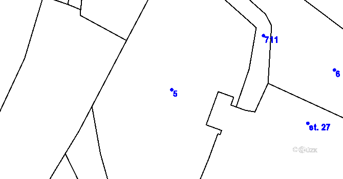 Parcela st. 5 v KÚ Zvěstovice, Katastrální mapa