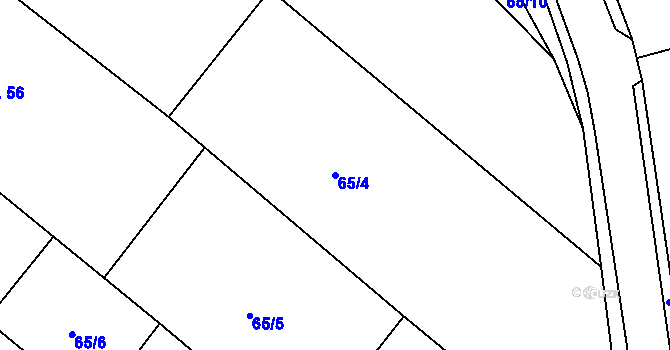 Parcela st. 65/4 v KÚ Zvěstovice, Katastrální mapa