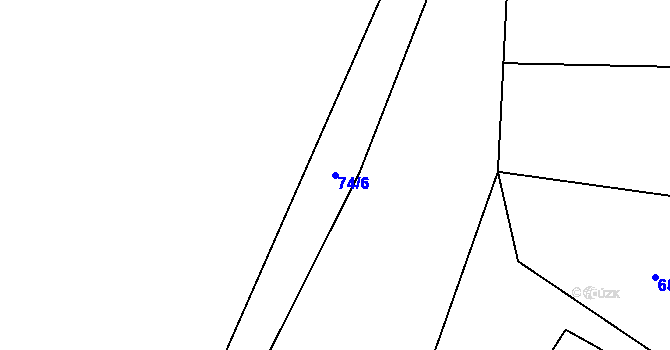 Parcela st. 74/6 v KÚ Zvěstovice, Katastrální mapa