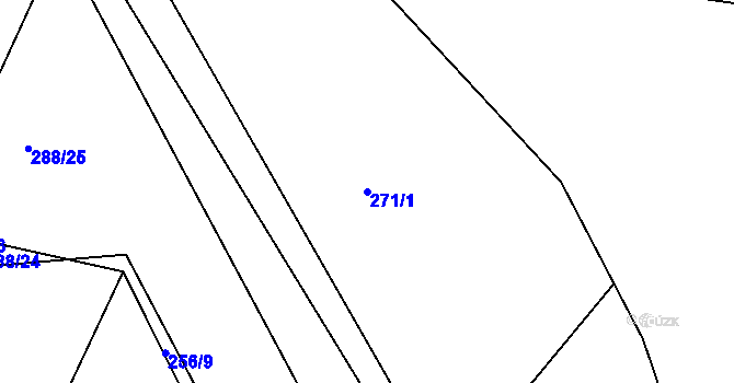 Parcela st. 271/1 v KÚ Zvěstovice, Katastrální mapa