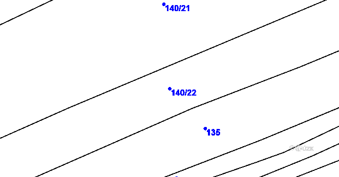 Parcela st. 140/22 v KÚ Zvěstovice, Katastrální mapa