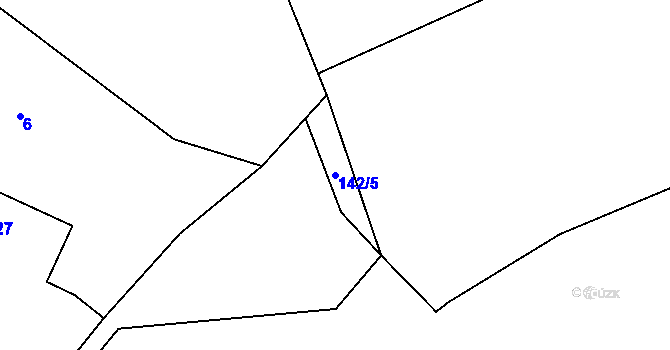Parcela st. 142/5 v KÚ Zvěstovice, Katastrální mapa